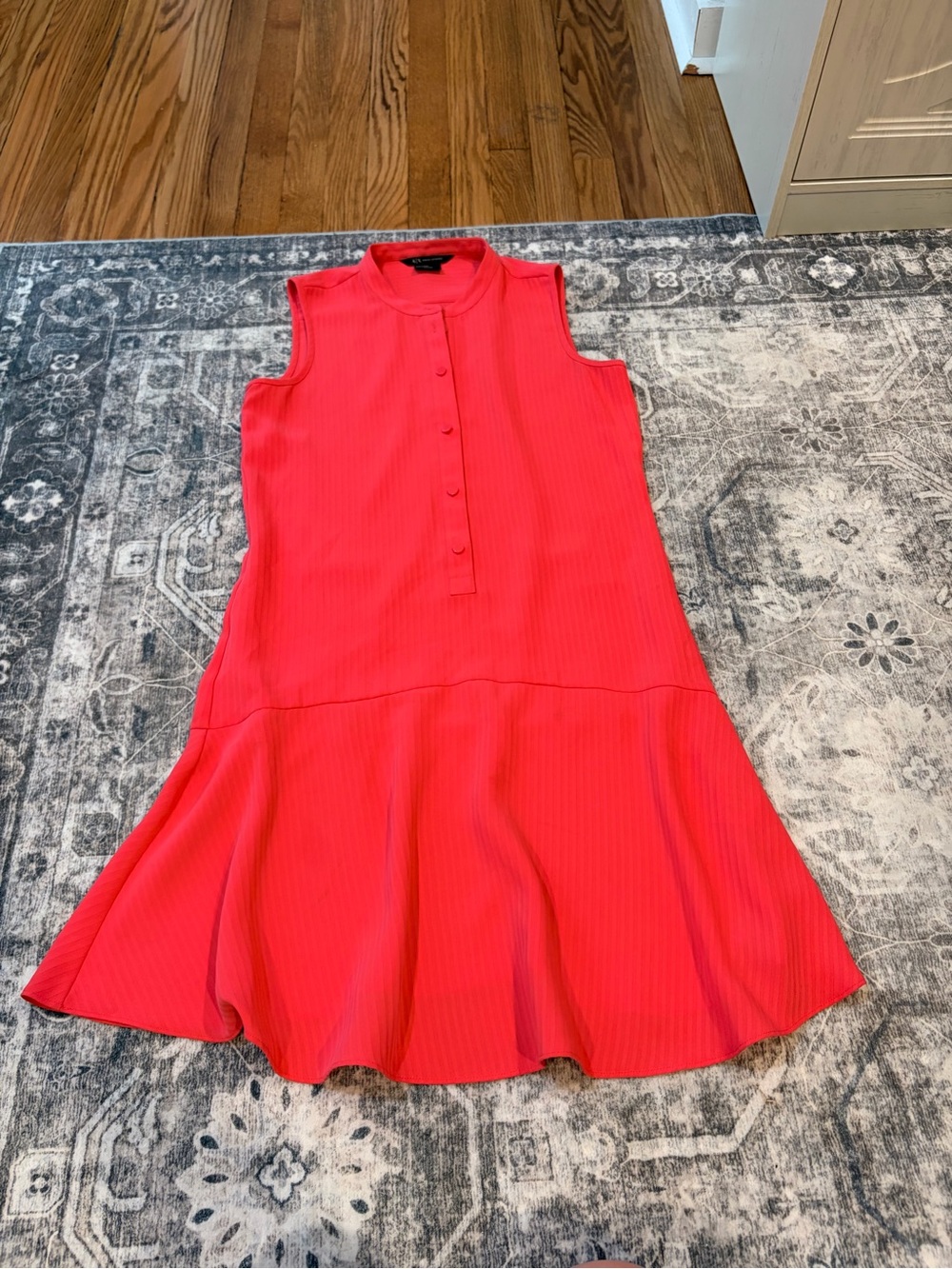 Armani Exchange Sleeveless pink Dress with Button Placket
